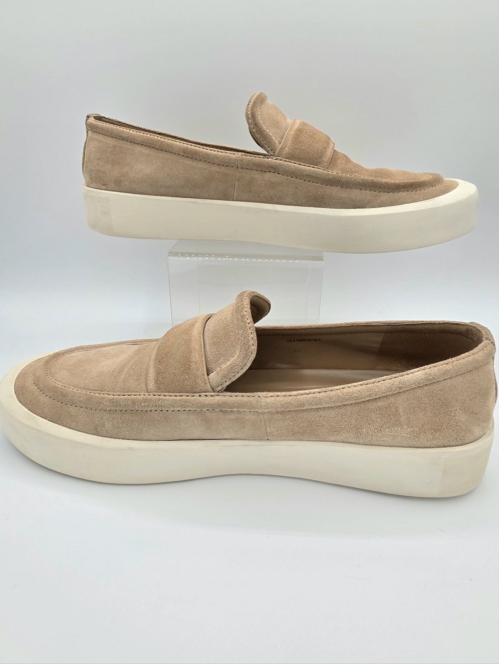 Vince Suede Loafers Womens 8.5 Tan Slip On Flats Leather Comfort Casual Shoes - Picture 5 of 12